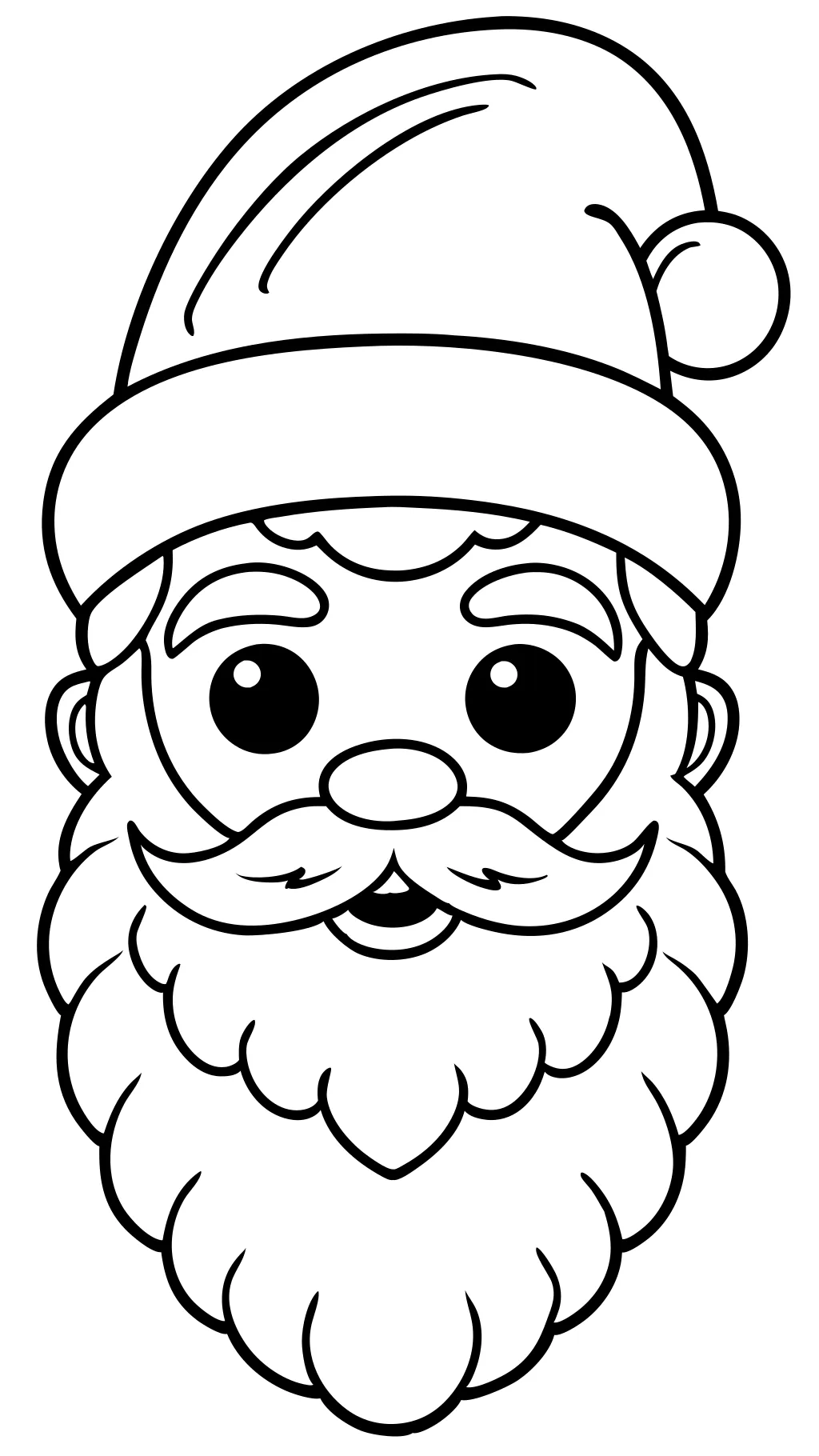 coloriage de tête du Père Noël